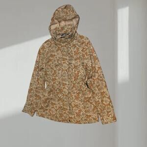 Lands’ End Floral Hooded Rain Jacket – Size XS